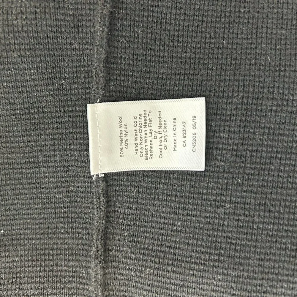 Talbots Merino Blend Colorblock Sweater Jacket Size XS Black Camel Open Front
